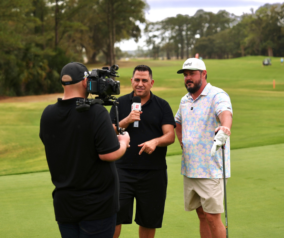Jacob Hooter interviewed by ESPN after winning the Men’s Division at the Lowcountry Open at Old South Golf Links.